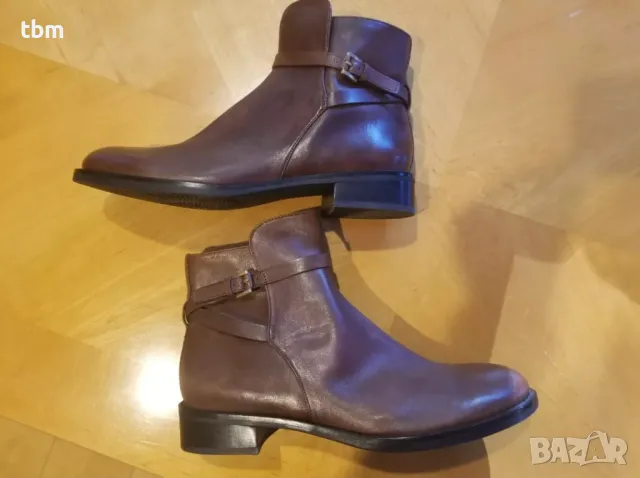 Кафяви боти ECCO, естествена кожа, като нови, снимка 4 - Дамски боти - 48432464