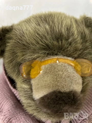 Vtg Скъпоценно плюшено мече Плюшена играчка Баба Очила Шал  90-те Vtg, снимка 8 - Плюшени играчки - 52267708