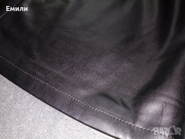 Дамска къса кожена пола с висока талия и колан р-р S, снимка 8 - Поли - 43700926