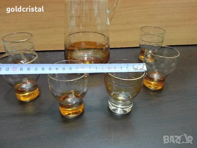 ретро стъклени чаши и кана, снимка 5 - Антикварни и старинни предмети - 49030019