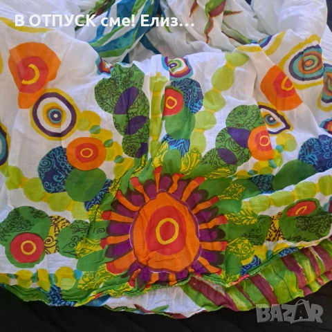 разкошен флорален шал паеро тип Desigual голям памучен, снимка 9 - Шалове - 51446478