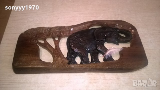 Пано за стена тиково дърво изрязано с 1 слон ръчна изработка, снимка 13 - Колекции - 27391193