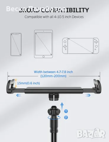 Стойка за телефон, Гъвкава стойка за таблет, 360 регулируем държач за мързелива ръка, снимка 7 - Стойки, 3D очила, аксесоари - 49466961
