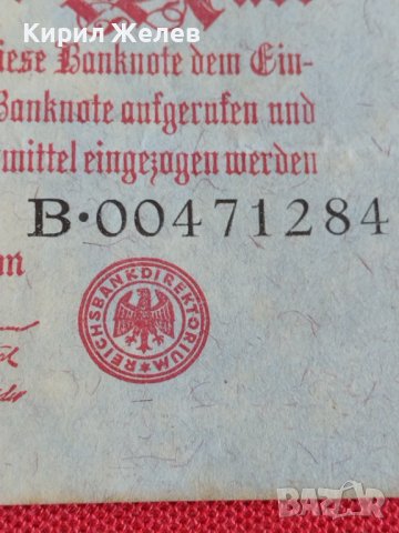 Райх банкнота  1924г. Много рядка стара перфектна за колекционери 28296, снимка 4 - Нумизматика и бонистика - 37152523