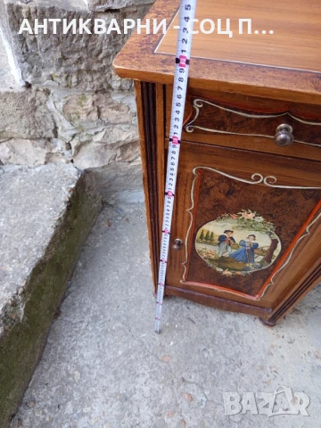 Стар Антикварен Ръчно Рисуван Дървен Шкаф Шкавче., снимка 15 - Антикварни и старинни предмети - 51326489