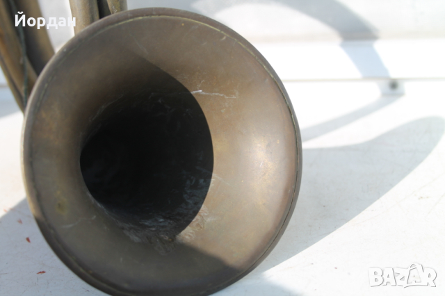 Стара военна месингова ловна тръба, снимка 11 - Антикварни и старинни предмети - 44911210