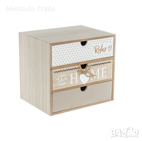Декоративна кутия Mercado Trade, 3 чекмеджета, Дърво, Сърце, снимка 2 - Декорация за дома - 43958061