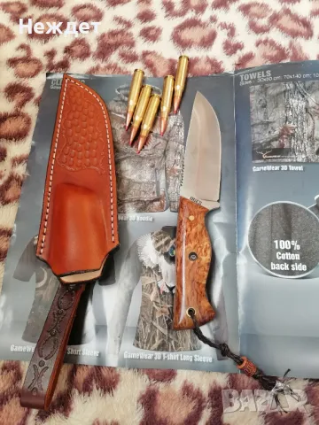 Нож от s390 стомана закалена на 67 hrc. , снимка 3 - Ножове - 35400455