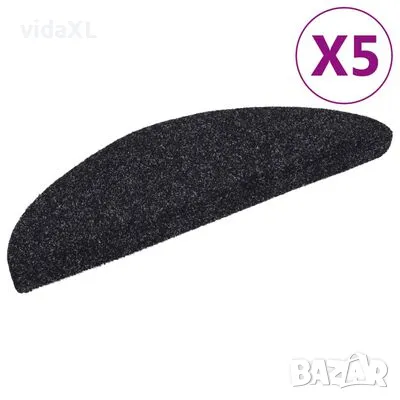 vidaXL Самозалепващи стелки за стъпала, 5 бр, черни, 56x17x3 см(SKU:149678), снимка 1 - Други - 48717523