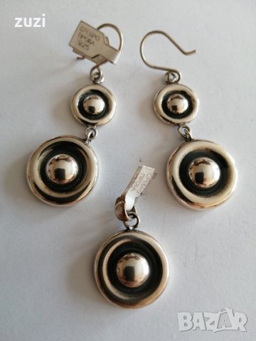 Комплект обеци и висулка 925 сребро , снимка 2 - Обеци - 37852863