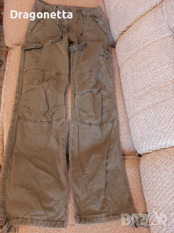 Тъмнозелени дънки с ниска талия и 6 джоба