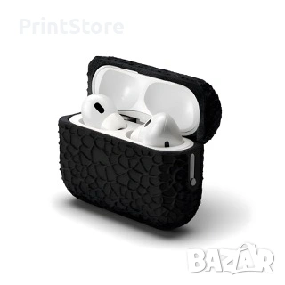 Удароустойчив кейс за AirPods Pro / Pro 2 – Черен 3D дизайн