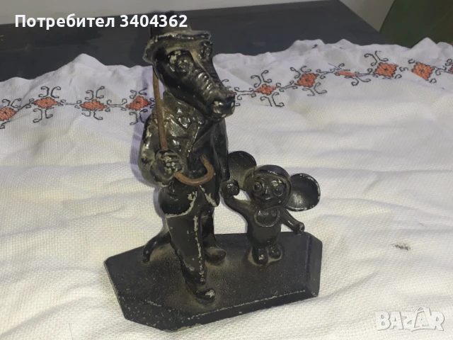 Метална руска статуетка, фигура - крокодила Гена и Чебурашка, снимка 5 - Антикварни и старинни предмети - 50852056