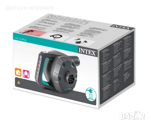 Електрическа помпа Intex Quick-Fill AC, 220V, 1100 л./мин, 1.25 кг, сив, снимка 2 - Басейни и аксесоари - 49980155