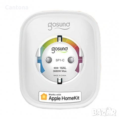 Смарт Контакт Gosund SP1-C Apple Home Kit, енергиен мониторинг, гласови команди, 3680W 16A, снимка 2 - Други - 38312661