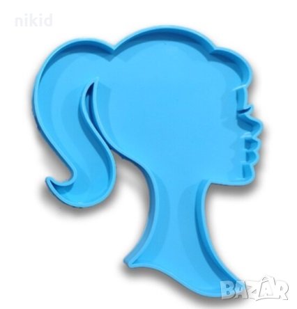 Момиче лейди Барби дамско лице малко голямо плосък силиконов молд основа фондан шоколад гипс смола