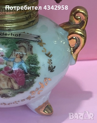 Миниатюрна маслена лампа.1960 те. Германия , снимка 7 - Антикварни и старинни предмети - 52429044