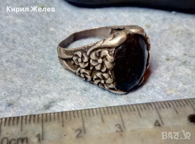 СТАРИНЕН ФЛОРАЛЕН БЕЛ ЕПОК СРЕБЪРЕН ПРЪСТЕН ЛАКИРАНО СРЕБРО ВИСОКА ПРОБА РЪЧНА ИЗРАБОТКА 49110, снимка 2 - Антикварни и старинни предмети - 49247739