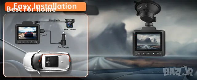 4K GPS Dash Cam Front and Rear, снимка 6 - Аксесоари и консумативи - 49100959