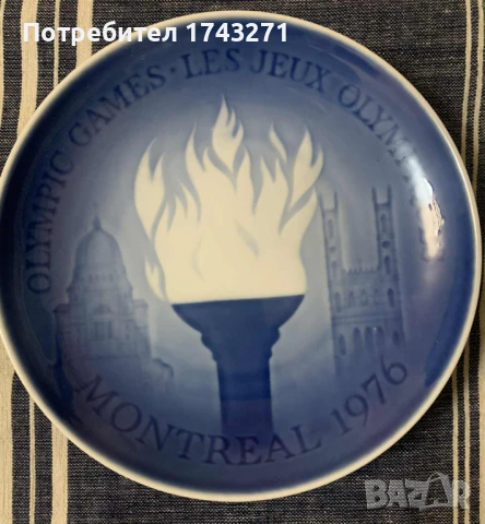 Порцеланова чиния за окачване на стена -летни олимпийски игри в Монреал  Канада  1976 г., снимка 4 - Колекции - 50869568