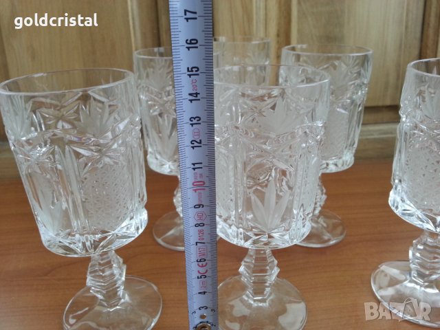 Кристални чаши, снимка 4 - Антикварни и старинни предмети - 37544804
