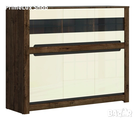 Скрин RUSO KOM3W3D корпус дъб април/фронт перлен лак 