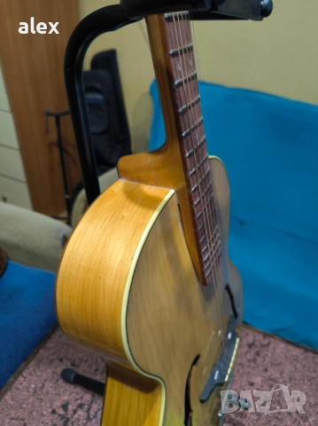 Арчтоп китара Hofner Senator guitar - 1960 - natural maple finish, снимка 4 - Китари - 51932786