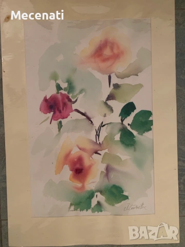 ПАОЛА СТОЕВА акварел натюрморт, снимка 2 - Картини - 53122589