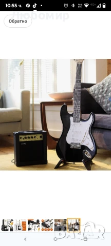 3rd Avenue XF Пълноразмерна 4/4 електрическа китара - Ultimate Kit с 10W усилвател, кабел, стойка
, снимка 1