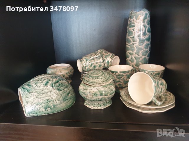 Старинен сервиз за кафе - ръчно рисуван