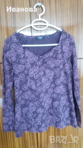 Блуза бордо на цветя, снимка 2 - Блузи с дълъг ръкав и пуловери - 44898953