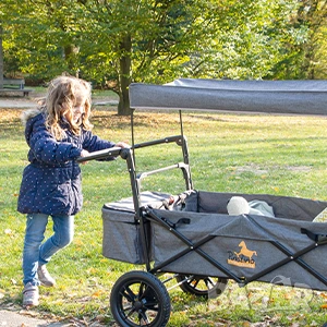 Сгъваема ръчна количка с покрив за къмпинг и плаж Pinolino Paco, снимка 7 - Къмпинг мебели - 53468115