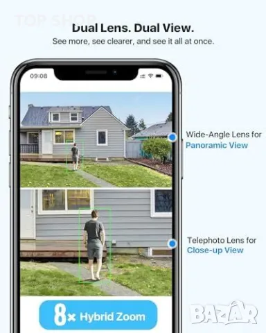 Нова Двойна WiFi Камера 2.5K ZOSI - Ултра HD, AI Детекция, Нощно Видение, снимка 2 - Аналогови камери - 49239189