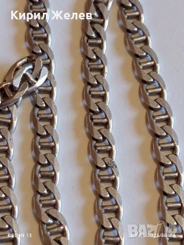 Сребърен ланец плетка тип МАРИНЕР с закопчалка тип Омар майсторска ръчна изработка 36153, снимка 3 - Колиета, медальони, синджири - 52961302