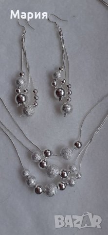 Сребърен комплект с топчета