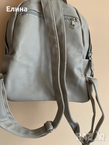 Бежова кожена раничка, снимка 2 - Чанти - 52399080