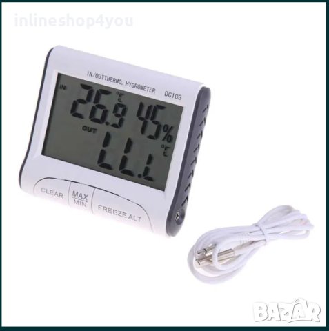 Влагомер/термометър измерване на показатели в помещение и извън него, снимка 6 - Друга електроника - 43307086