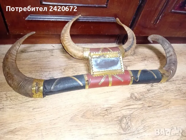 ретро   закачалка  с  рога , снимка 4 - Декорация за дома - 48633442