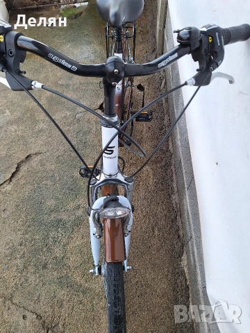 Велосипед SENATOR 26",алуминиева рамка,преден амортисьор,скорост 3×7,монтаж SHIMANO,фар,стоп, снимка 7 - Велосипеди - 53600246