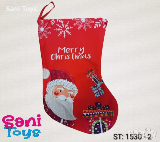 Коледен чорап 35 см, снимка 1 - Декорация за дома - 43184303