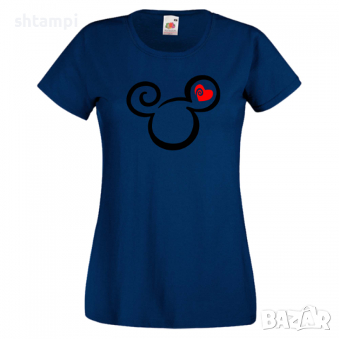 Дамска тениска Mickey Head Love Мини Маус,Микки Маус.Подарък,Изненада,, снимка 6 - Тениски - 36526295