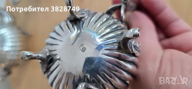 Италянски сребърен сервиз за кафе и чай, снимка 4 - Сервизи - 49621644