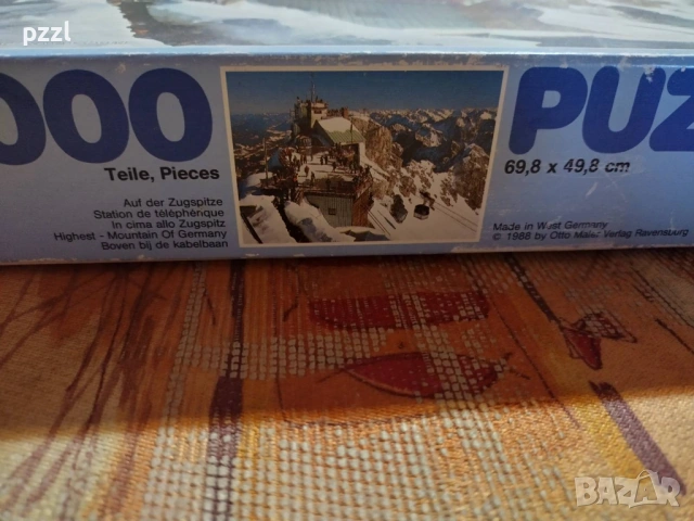 Пъзел "Highest Mountain of Germany” Ravensburger 1988г. 1000 части, снимка 4 - Пъзели - 53608230