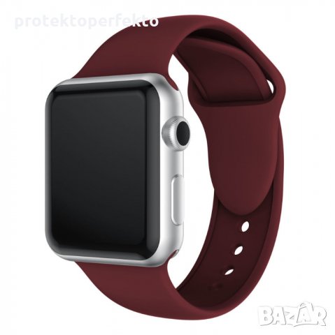Силиконова каишка за Apple Watch 3, iWatch 4 - 38mm/ 40mm/ 42мм/ 44мм/41мм/45мм червена, черна, синя, снимка 6 - Каишки за часовници - 28461532