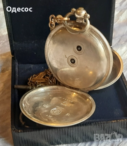 Старинен Османски сребърен джобен часовник с кюстек и ключ, снимка 2 - Антикварни и старинни предмети - 51570560