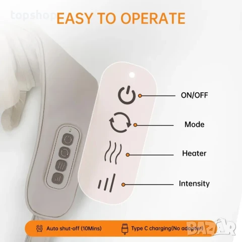 НОВ акумулаторен USB C масажор за гръб и крака облекчаване на болката в дълбоките тъкани, подгряване, снимка 4 - Масажори - 50501854