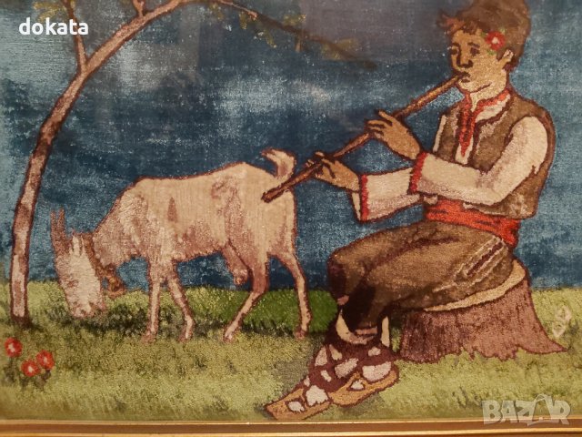 Стара плюшена картина от соца., снимка 2 - Картини - 39272081