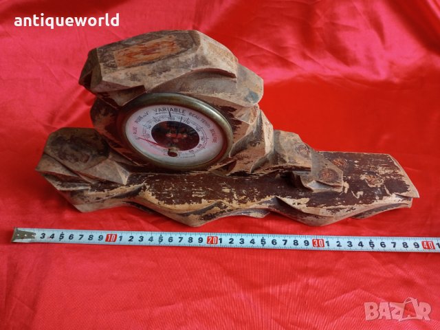 Рядък Стар Голям Настолен БАРОМЕТЪР, снимка 6 - Антикварни и старинни предмети - 33229418
