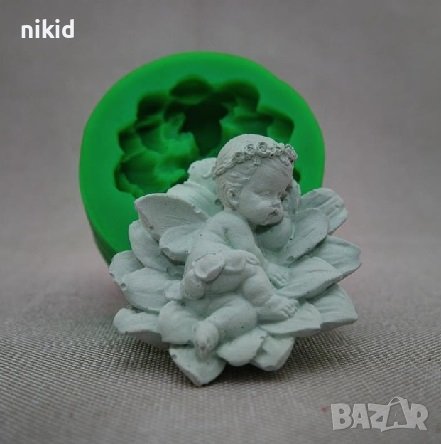 3d Бебе ангел с крила в цвете силиконов молд форма за декор украса фондан шоколад гипс сапун калъп, снимка 4 - Форми - 36905829