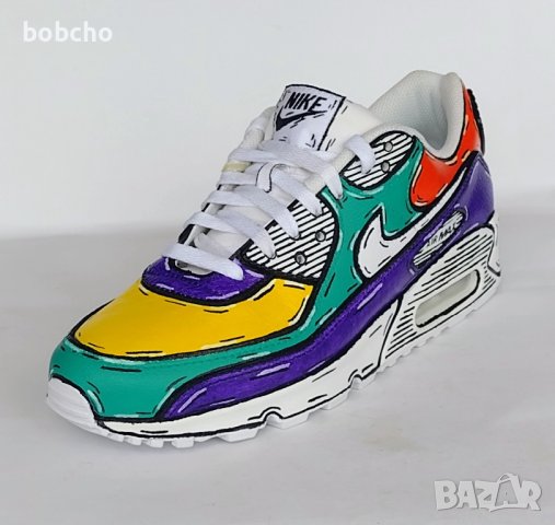 Nike air max 90 100% оригинал cartoon customized ръчно рисувани, снимка 6 - Маратонки - 40414247